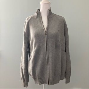 Tommy Hilfiger Mens Gray Signature Full Zip Size Medium
